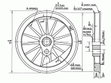 5 7/16'' tread dia - 15 spokes