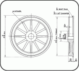 4 5/8'' Tread Dia - 12 Spokes