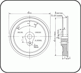 6 3/8'' tread dia - 12 spoke