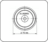 2 9/16'' Tread Dia - 10 spokes