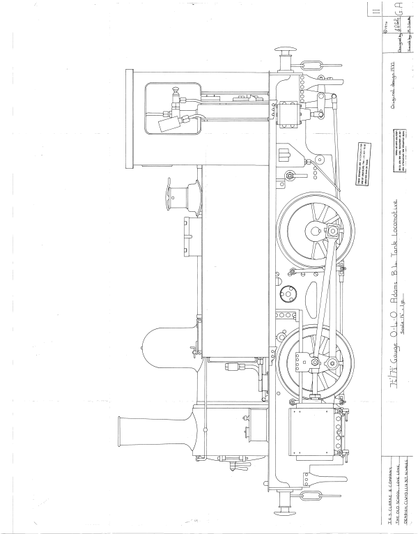 機関車図面大判サイズ#4 0-4-0 ADAMS B4 11sheets