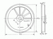 4 3/8'' Tread Dia - 12 Spokes