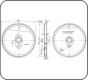 7 3/8'' tread dia - 20 spoke - coupled