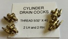 CYLINDER DRAINCOCKS 5/32'' X 40